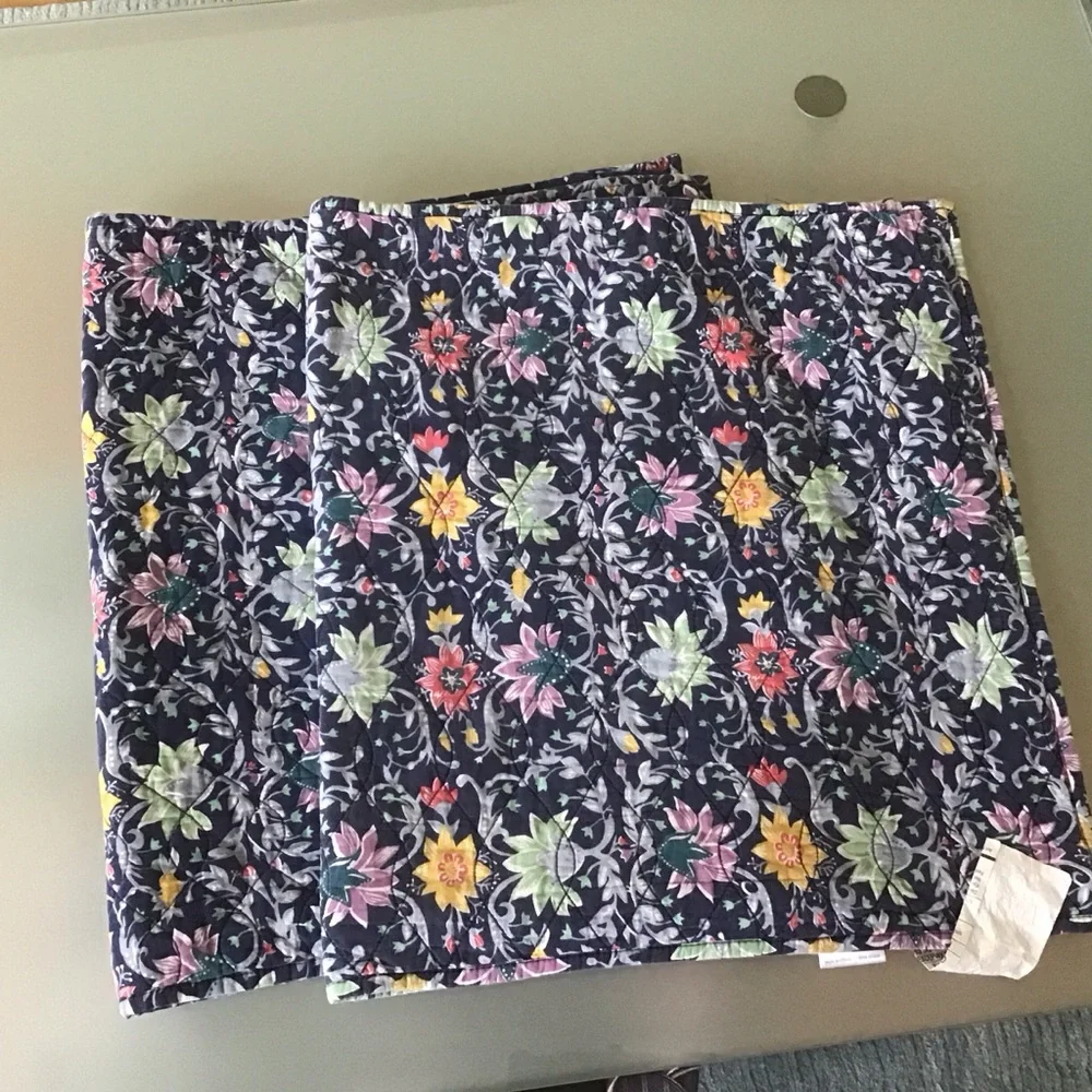 Vera‎ Bradley Blue Multicolor BRAMBLE Vines King Pillow Shams Set of 2 36 x 21